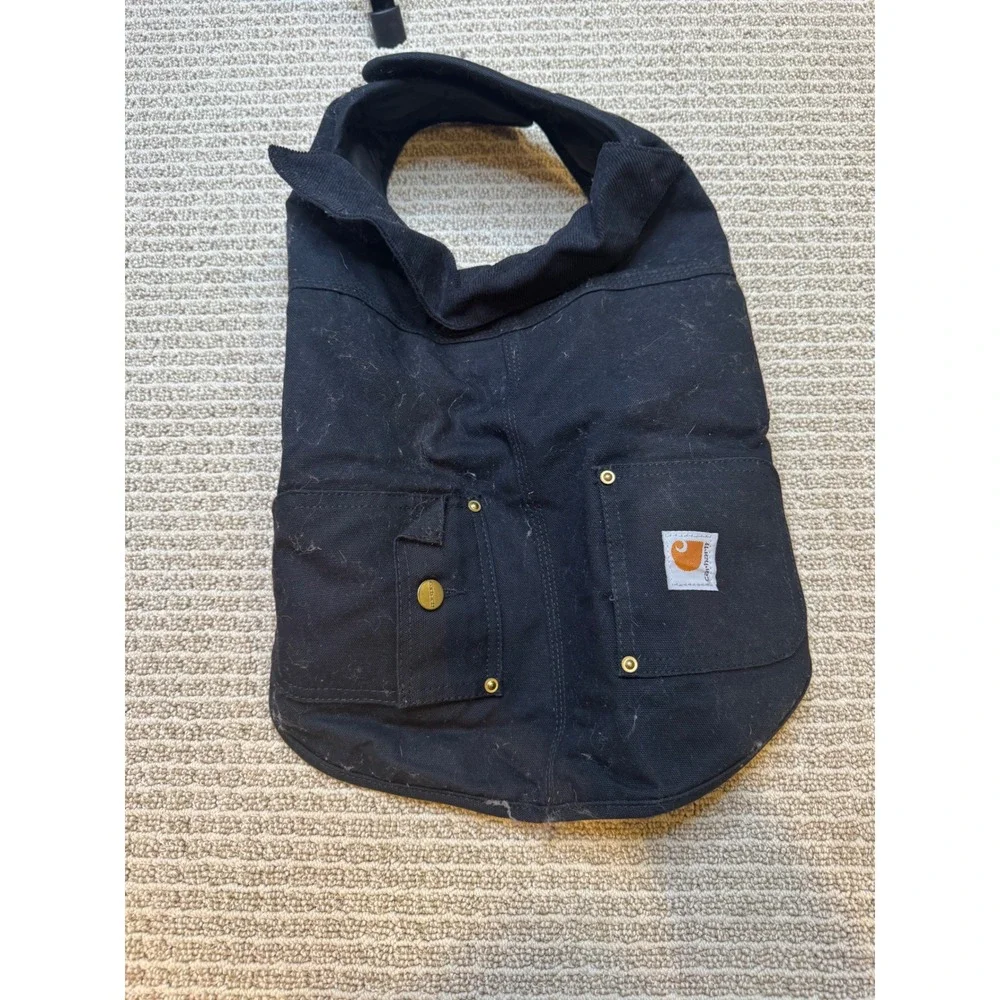 Carhartt Chore Coat Dog Vest Black Cotton Duck Canvas Quilted Lining Medium